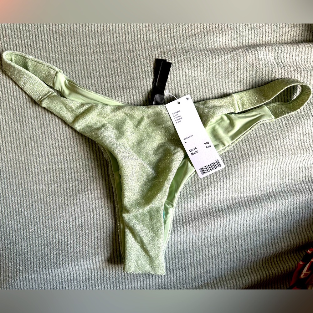 UO- Shiny Green Bikini Bottom Size L